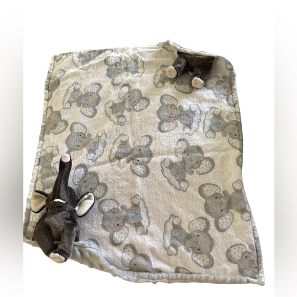 Pro Goleem Elephant Infant Baby Security Lovey Blanket Gray Flannel/Plush 17.5” - Picture 2 of 4